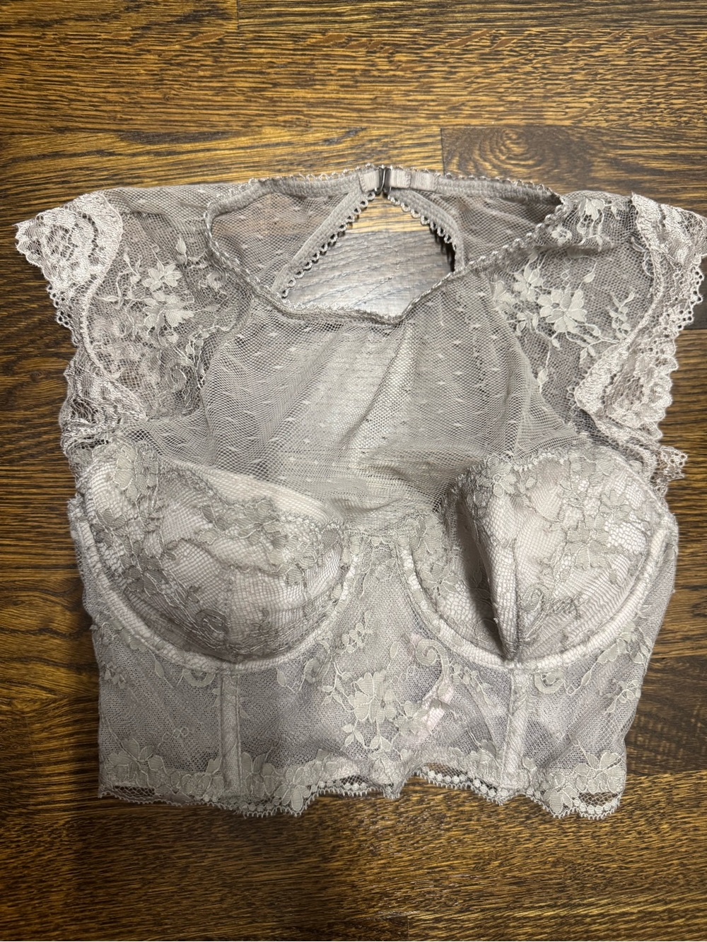 NWOT Victoria's Secret Dream Angels Lined Demi High Neck Bra in Taupe Gray, 32D